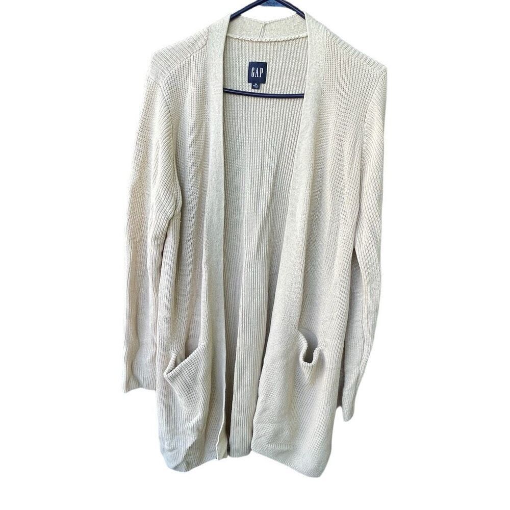 GAP size XL light tan long cardigan. Minimalist open front